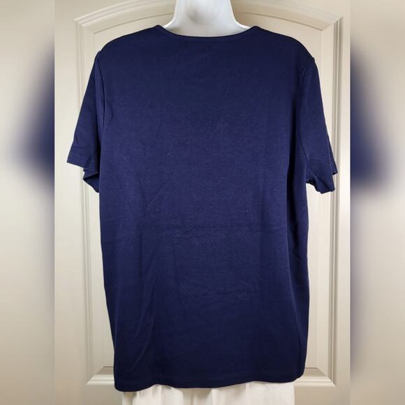 Kim Rogers Navy Blue Plus Size Cotton T-Shirt Top 1X - Picture 9 of 11